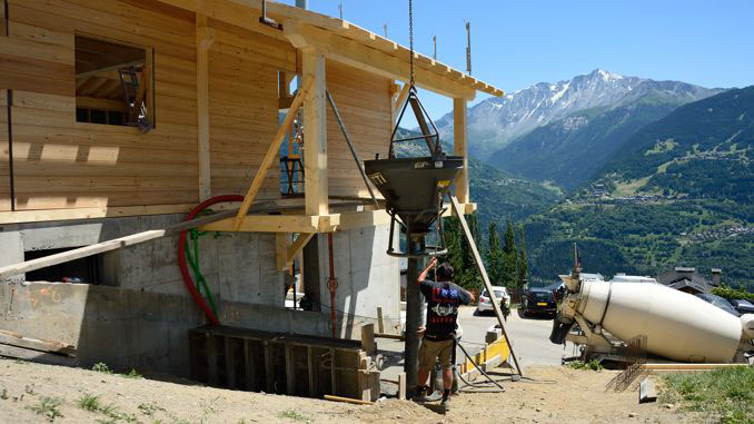 coulage dalle entrée chalet