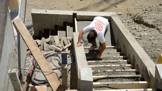 escalier béton en construction